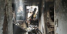 Haus nach Gebäudebrand zerstört